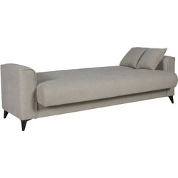 3-Sitzer-Sofa  BERGAMO  Stoff in Beige  2 Kissen  Aufbewahrungsbox