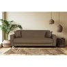 3-Sitzer-Umbausofa  BERGAMO  brauner Stoff  2 Kissen  Aufbewahrung