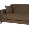 3-Sitzer-Umbausofa  BERGAMO  brauner Stoff  2 Kissen  Aufbewahrung