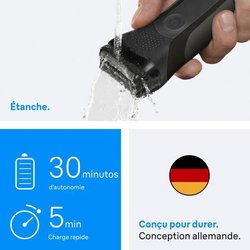 Rasoio elettrico BRAUN Series 3 - Nero - Durata della batteria di 30 m