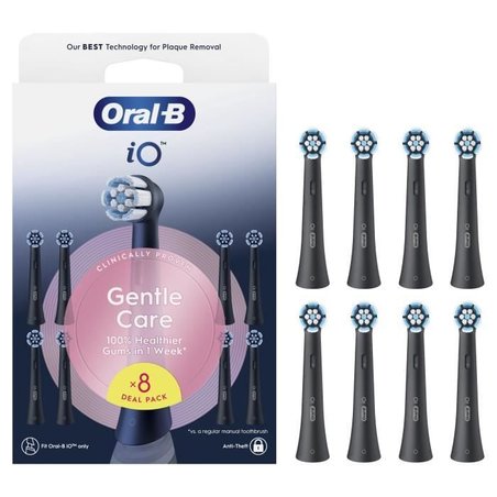 Bürsten - ORAL-B - iO Refills Gentle Care - 8er-Pack - Schwarz