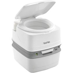 Tragbare Toilette + weiße Kolbenpumpe