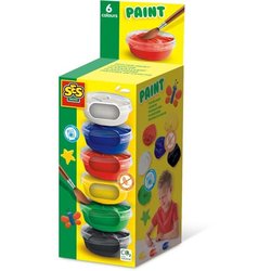 Gouache (6x45ml)  SES CREATIVE  Sechs Farben: Rot, Blau, Weiß, Schwa