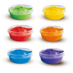 Vingerverf 6 kleuren x 45 ml - SES CREATIVE - Kleurintensiteit en wasg