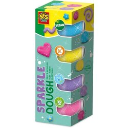 Wohlfühl-Modelliermasse  glitzernd (4 x 90 g)  SES CREATIVE