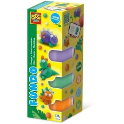 Pâte a modeler FunDo - Dinosaures (3x90gr-1x40gr) - SES CREATIVE - Int