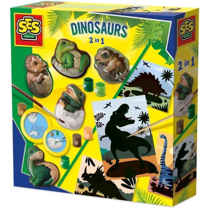 Dinosaurier 2 in 1  Formen, Malen und Kratzen  Kreative Hobbys  SES