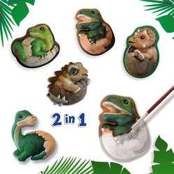 Dinosauri 2 in 1 - Modellare, dipingere e graffiare - Hobby creativi -