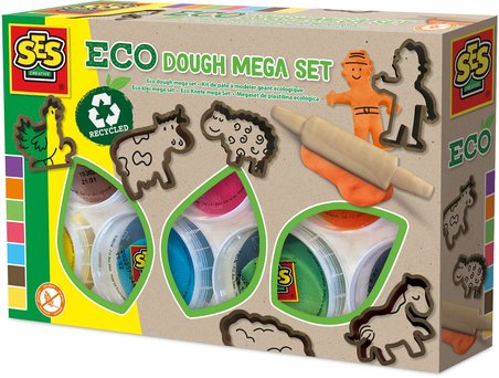 Ecologische gigantische modelleringsdeegkit (7x90 g met tools)