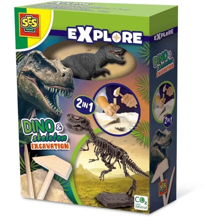2 in 1 dinosaurus- en skeletgraven - T-rex - SES CREATIVE
