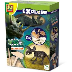 2 in 1 Dinosaur and Skeleton Dig - Triceratops - SES CREATIVE