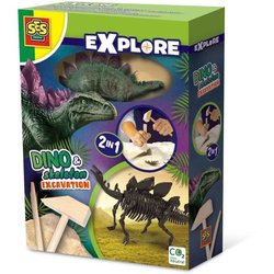 2-in-1 Dinosaur and Skeleton Dig - Stegosaurus - SES CREATIVE