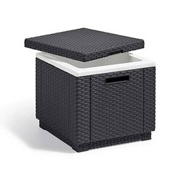 Tavolino da salotto in resina intrecciata ALLIBERT - Grigio