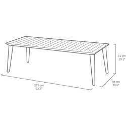 ALLIBERT GARDEN Lima Tisch 240cm 6-10 Personen mit Verlängerung - Grap