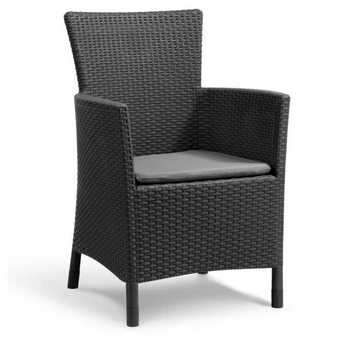 IOWA Sillón de jardín tejido de ratán gris