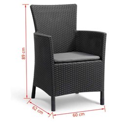 IOWA Sillón de jardín tejido de ratán gris
