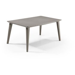 Table de jardin - rectangulaire 160cm - cappuccino - en résine - 6 per