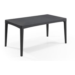 Table de jardin - rectangulaire - gris graphite - en résine - 6 person