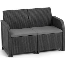 Banquette de jardin - Allibert by KETER - SanRemo - en résine imitatio