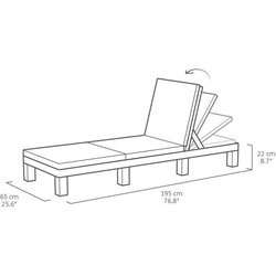 Keter Chair Long With Daytona Graphite 441306 cushion