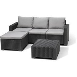 Gartenmöbel-Set aus geflochtenem Rattan-Kunstharz - Graphitgrau - Mit 