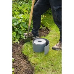 NATUR Gartenrand - Polyethylen - Dicke 3 mm - Grau - H7,5 cm x 10 m