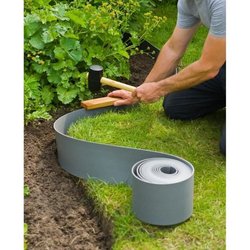 NATUR Gartenrand - Polyethylen - Dicke 3 mm - Grau - H7,5 cm x 10 m