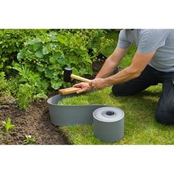 NATUR Gartenrand - Polyethylen - Dicke 3 mm - Grau - H7,5 cm x 10 m