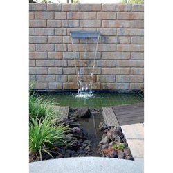 Lame d eau inox Niagara 60 avec éclairage led pour bassin de jardin - 