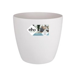 Vaso da fiori rotondo ELHO Bruxelles Wheels 47 - Bianco - Ø 47 x H 44 