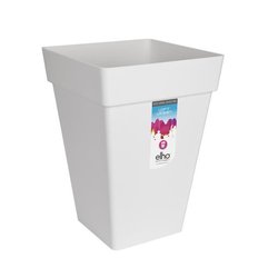 Quadratischer hoher Blumentopf 30  Weiß  Elho Loft Urban  100 % rec