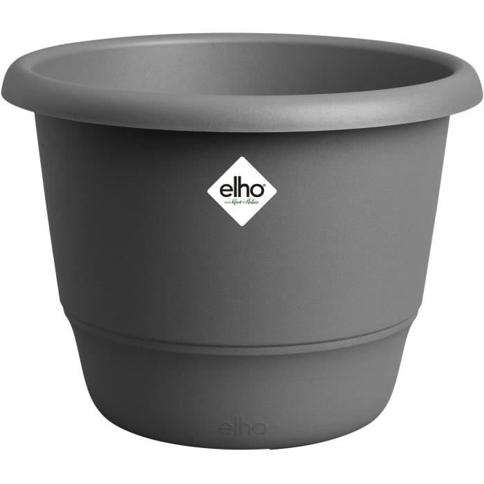 ELHO Pot de fleurs Amiga Rond 40 - Noir - Ø 39 x H 29 cm - Extérieur -