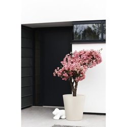Bloempot - ELHO - Pure Straight Rond 50 - Linnen Wit - L 50 x B 49,5 x