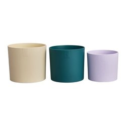 Bloempot - Elho - Lex Pott - Set 14 - Wit Groen Paars - L 14 x B 13,8 