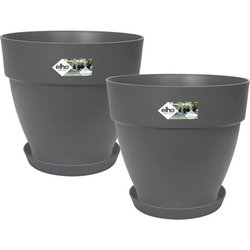 ELHO Set de 2 maceteros redondos con plato Vibia Campana + Loft - Ø29,