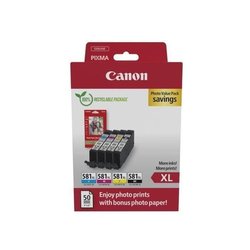 Multipack-Tintenpatronen + Fotopapierpaket  CANON  CLI-581XL Schwarz