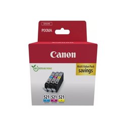 Multipack-Tintenpatronen  CANON  CLI-521 Cyan/Magenta/Gelb