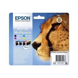 EPSON Multipack T0715 - Guépard - Noir, Cyan, Magenta, Jaune (C13T0715