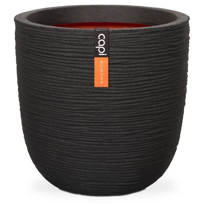 Capi Jardiniere Nature Rib 43x41 cm nero KBLR933 424234
