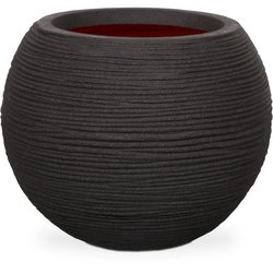 Capi Blumentopf Nature Rib rund 40 x 32 cm schwarz KBLR270 424217