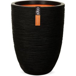 Lage elegante vaas - CAPI EUROPE - RIB NL - 46 x 58 cm - Zwart