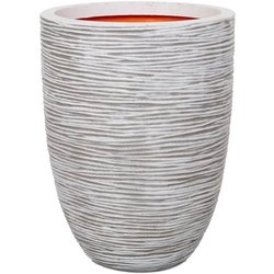 CAPI EUROPE Pot de fleurs élégant bas RIB NL - 46x58 cm - Ivoire