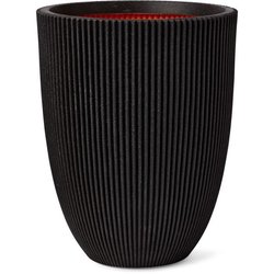 Elegante lage vaas - CAPI EUROPE - GROOVE NL - 34 x 46 cm - Zwart