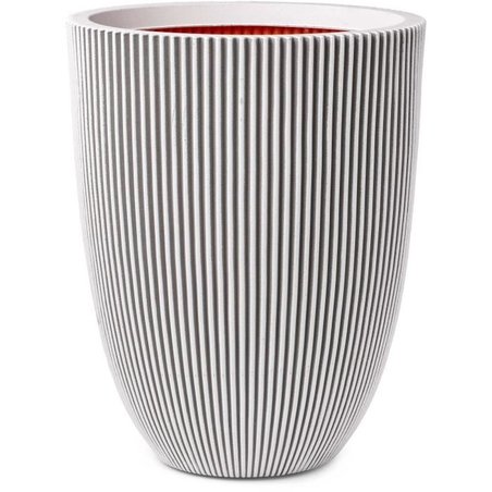 CAPI EUROPE Vase GROOVE - Ivoire - 34x46 cm - Résistant aux intempérie