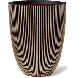 Capi Elegant Groove Vase 46x58 cm Black and gold 445495