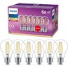 Philips, Pack of 6 Bulb E27 transparante LED s 60W, warm wit