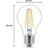 Philips, Pack of 6 Bulb E27 transparante LED s 60W, warm wit