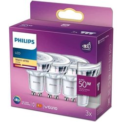 Philips, Pack of 3 Bulbs Gu10 LED 50W, warm wit