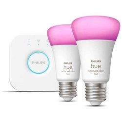 Philips Hue White and Color Ambiance, Starter Kit 2 Bulbs E27, 75W, Bl