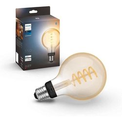 Philips Hue White Ambiance, LED Connected LED E27 Filament G93 Globe, 